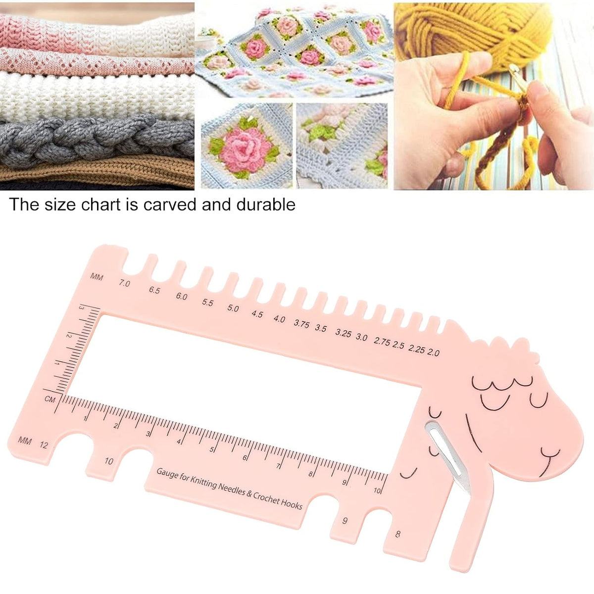 Knitting Needle Gauge, Crochet Hook Sizer, Sheep Shape Crochet Sweater