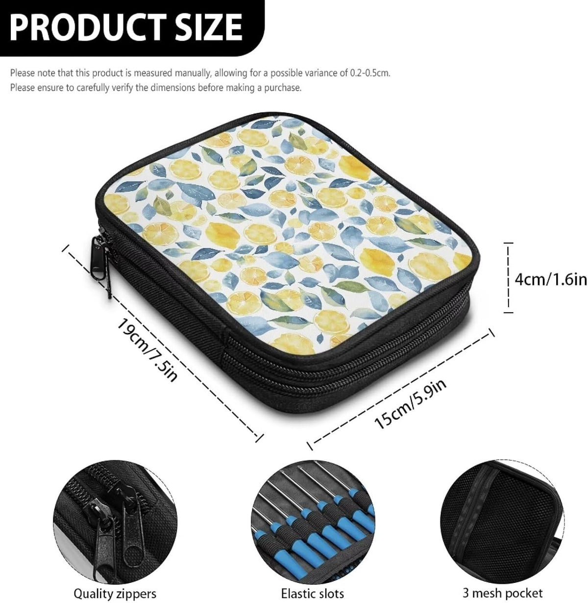 Cugasmaru Lemon Crochet Hook Bag Organizer Small Travel Organizer