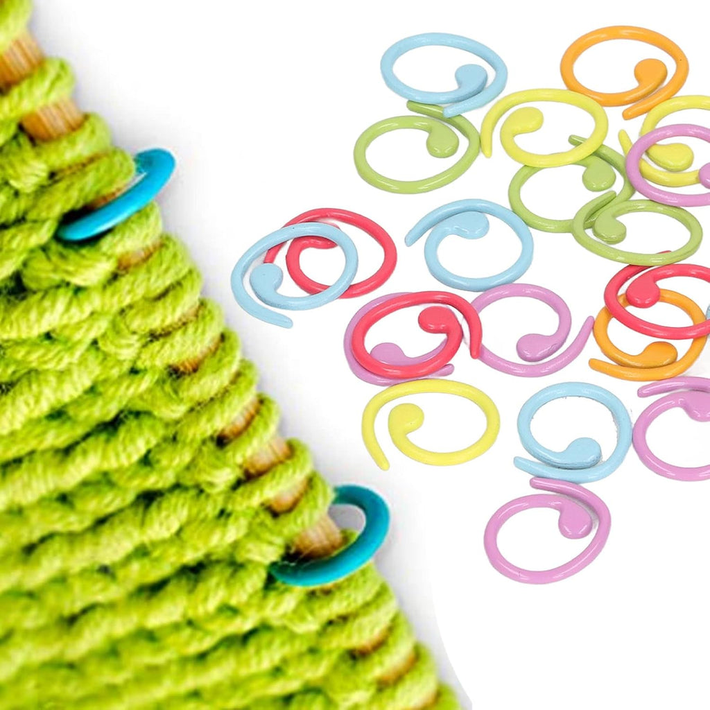 30-Piece Metal Knitting Stitch Markers, Split Ring Design for