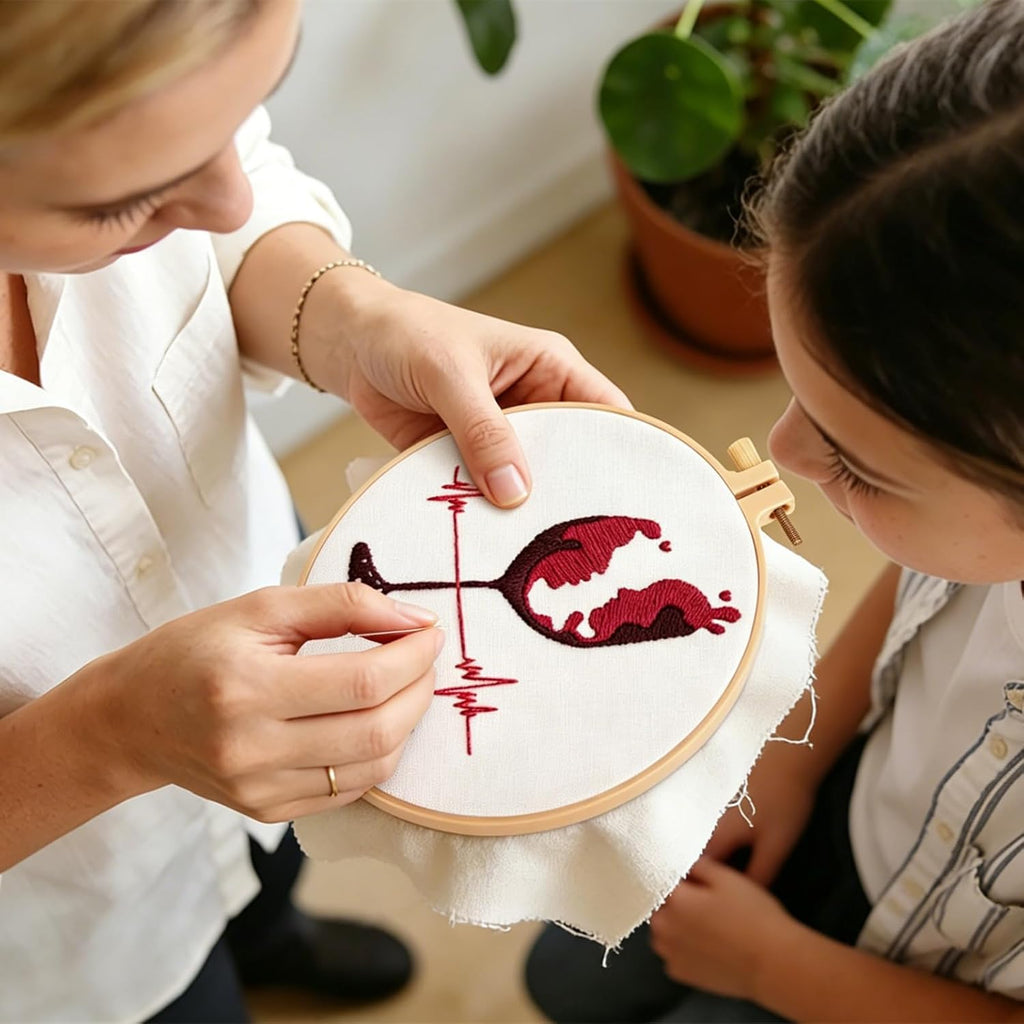 Couple Embroidery Kits for Beginners Adults, Abstract Face Embroidery