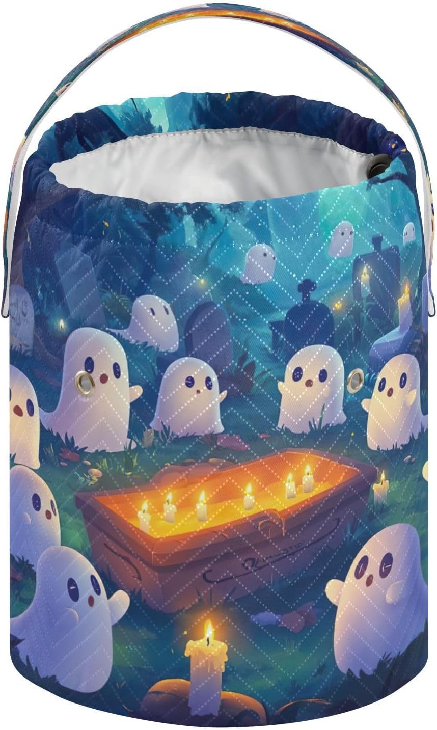 YETTASBIN Halloween Ghost Yarn Storage Bag, Large Crochet Knitting Bag