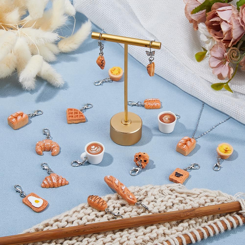 27Pcs Stitch Markers 14 Style Enamel Dessert Food Resin Knitting