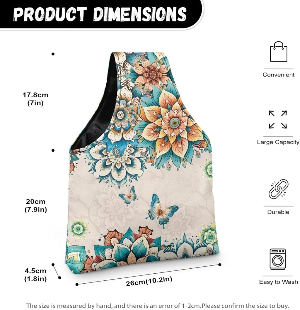 Viewamoon Western Mandala Flower Sewing Kit Storage Bag with Handles