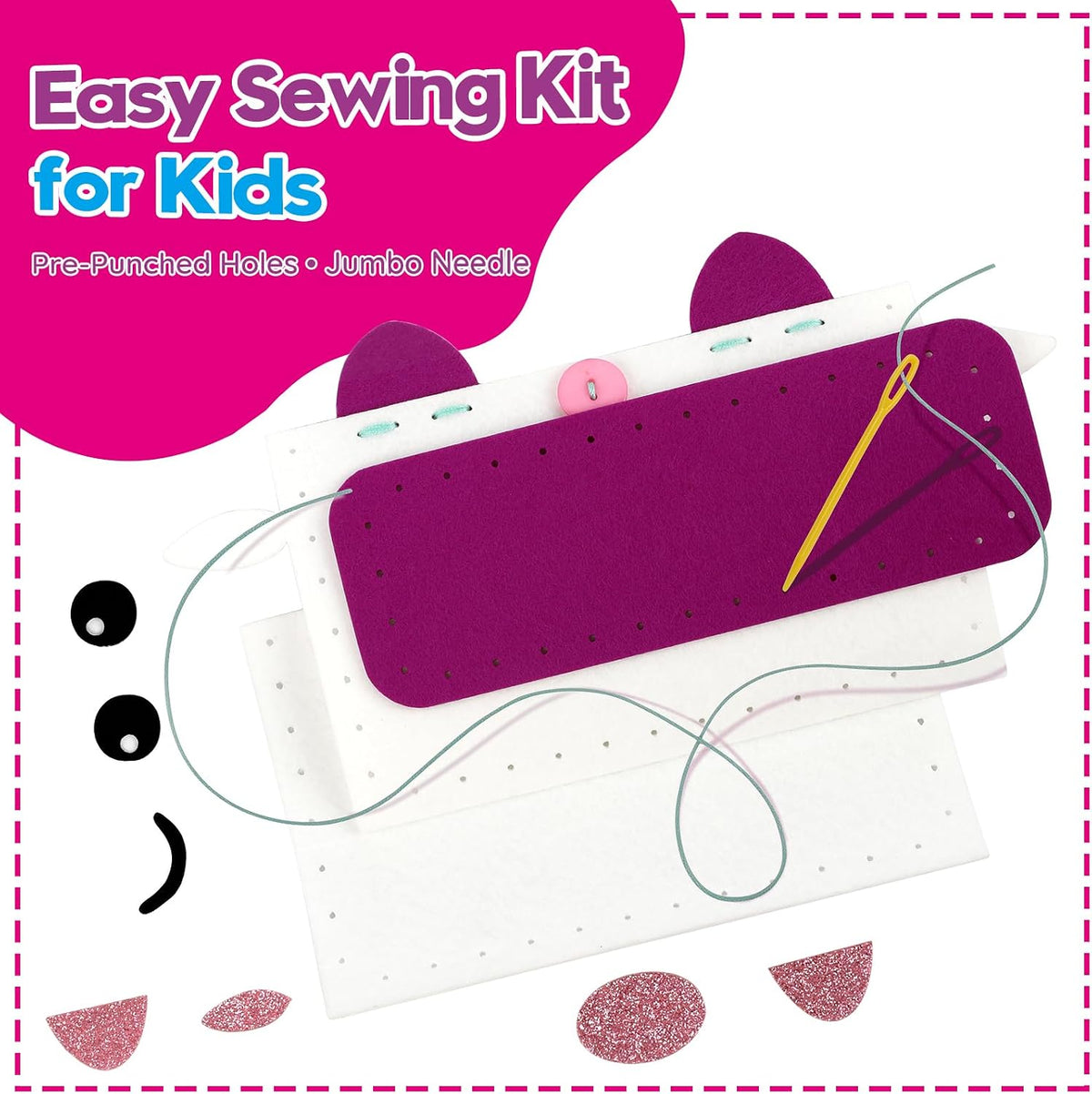 Sewing Craft Kit for Girls: DIY Felt Sewing Kit for Kids Ages 5-10, 7
