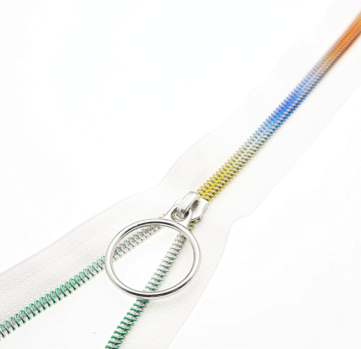 Leekayer #5 Rainbow Teeh Metallic Nylon Coil Zippers by The Yard Bulk