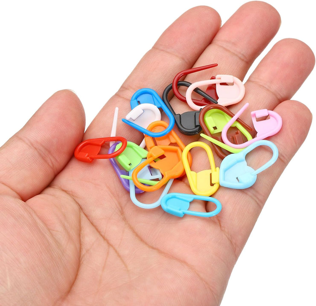 PATIKIL Crochet Stitch Markers, 100 Pack Plastic Knitting Markers