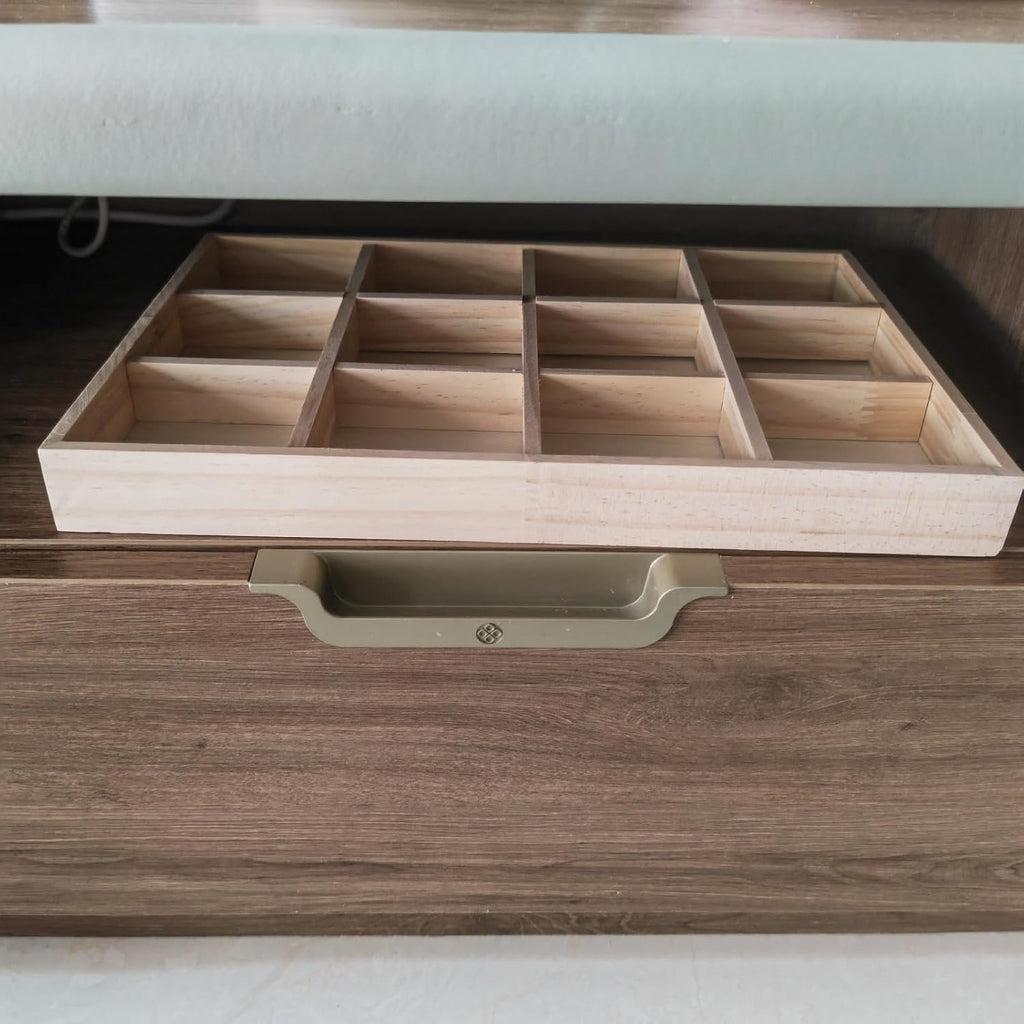 Anktily Wooden Sorting Tray Grid Display, Wood Storage Divider
