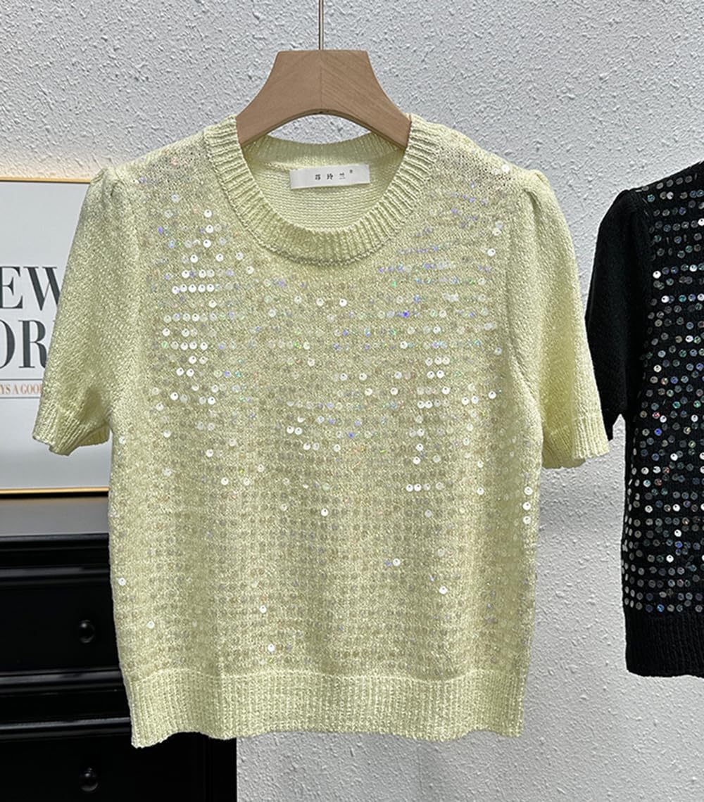 2 Balls Sequin Sparkle Cotton Yarn, Metallic Lurex Sequin Thread