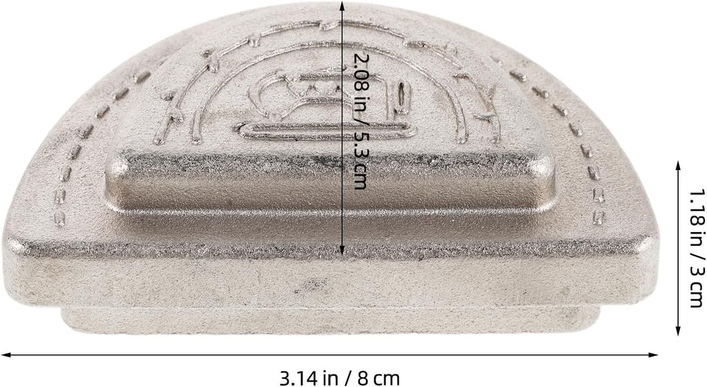 Cast Iron Fabric Pattern Weight for Sewing, Semicircle Silver