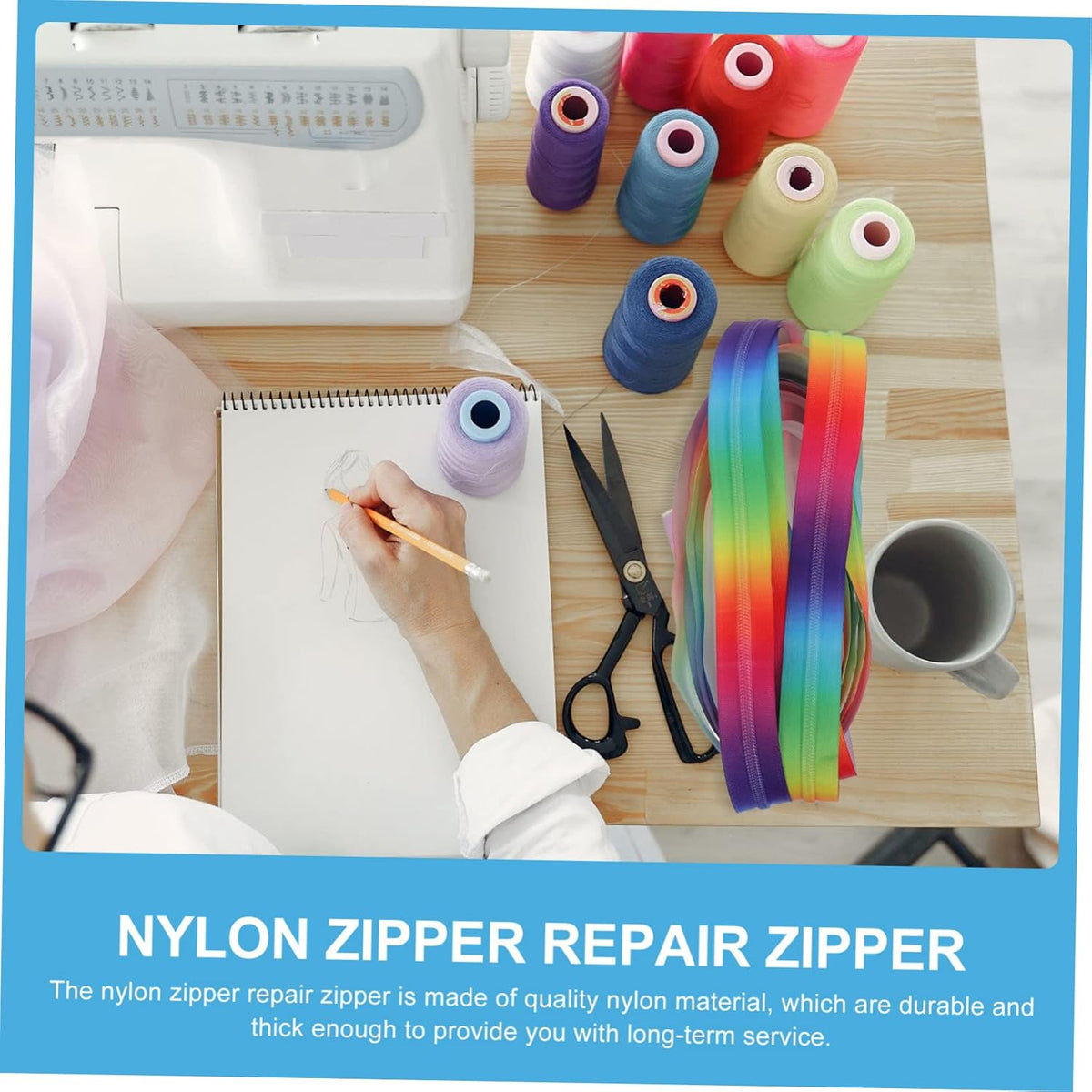 Rainbow Nylon Coil Zipper 5 Yard Roll for Bags and Pants