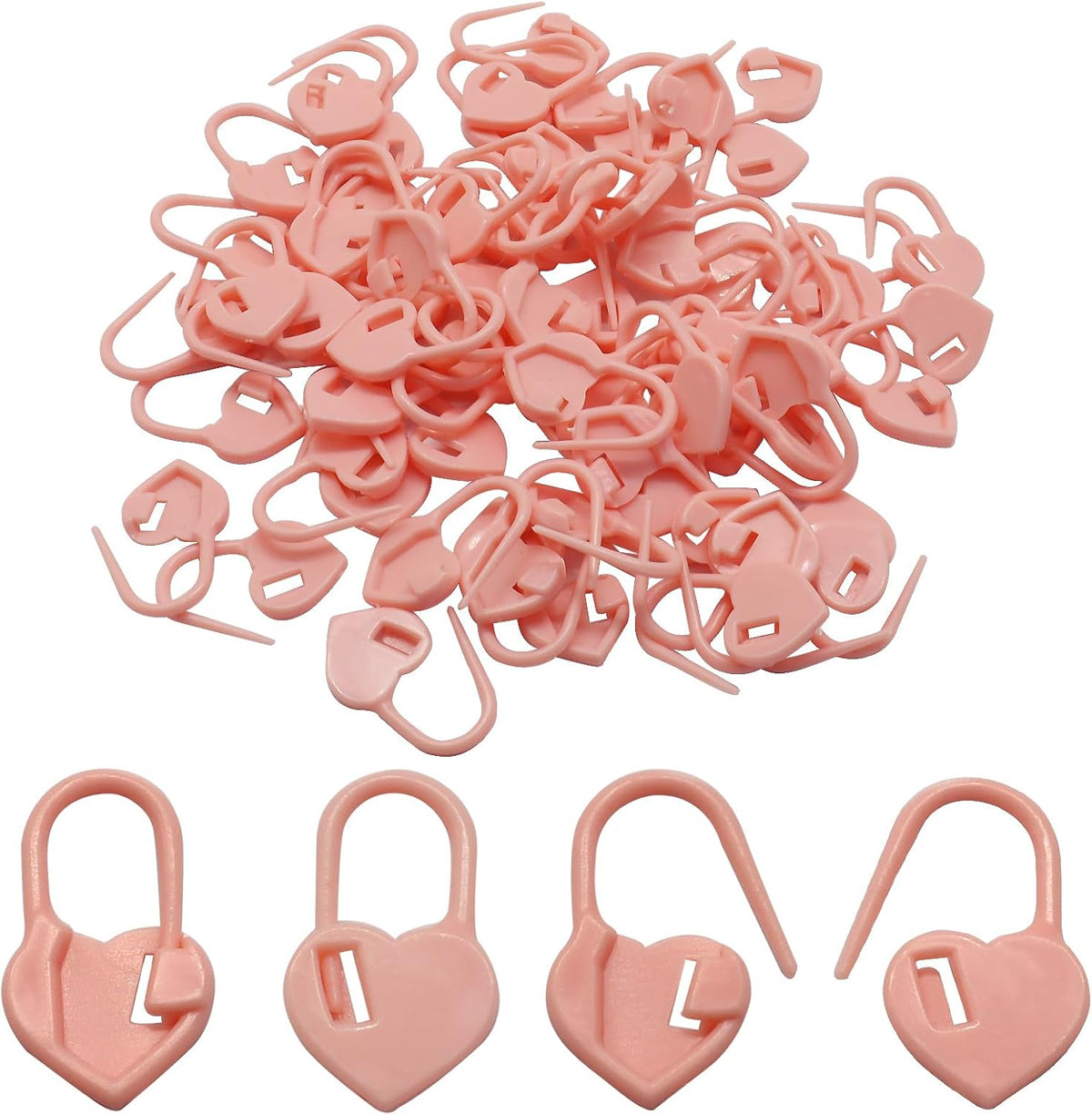 Coufce 200 Pcs Pink Heart Stitch Markers for Crocheting