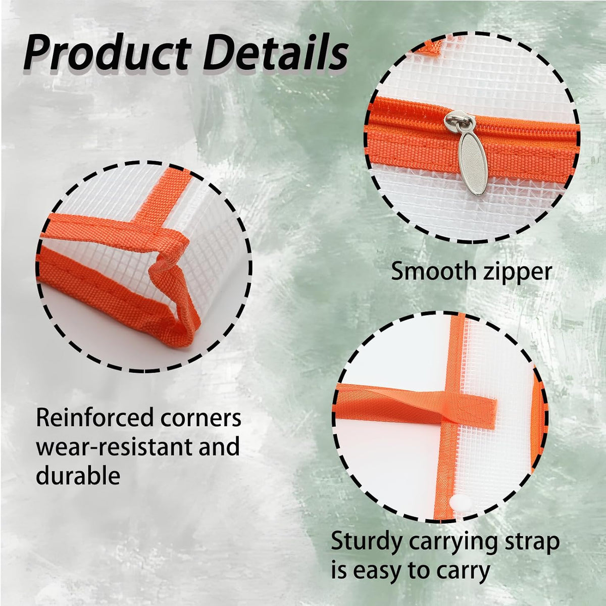 Yinluluna Sewing Project Bag, Art Supply Bag with Zipper & 2Pocket