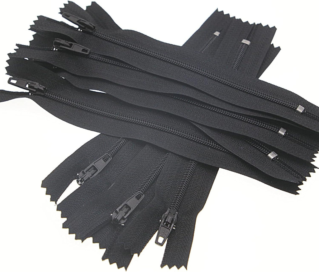 SHUNLI 20PCS 22 Inch #3 Nylon Coil Close End Zipper for Sewing (Black)