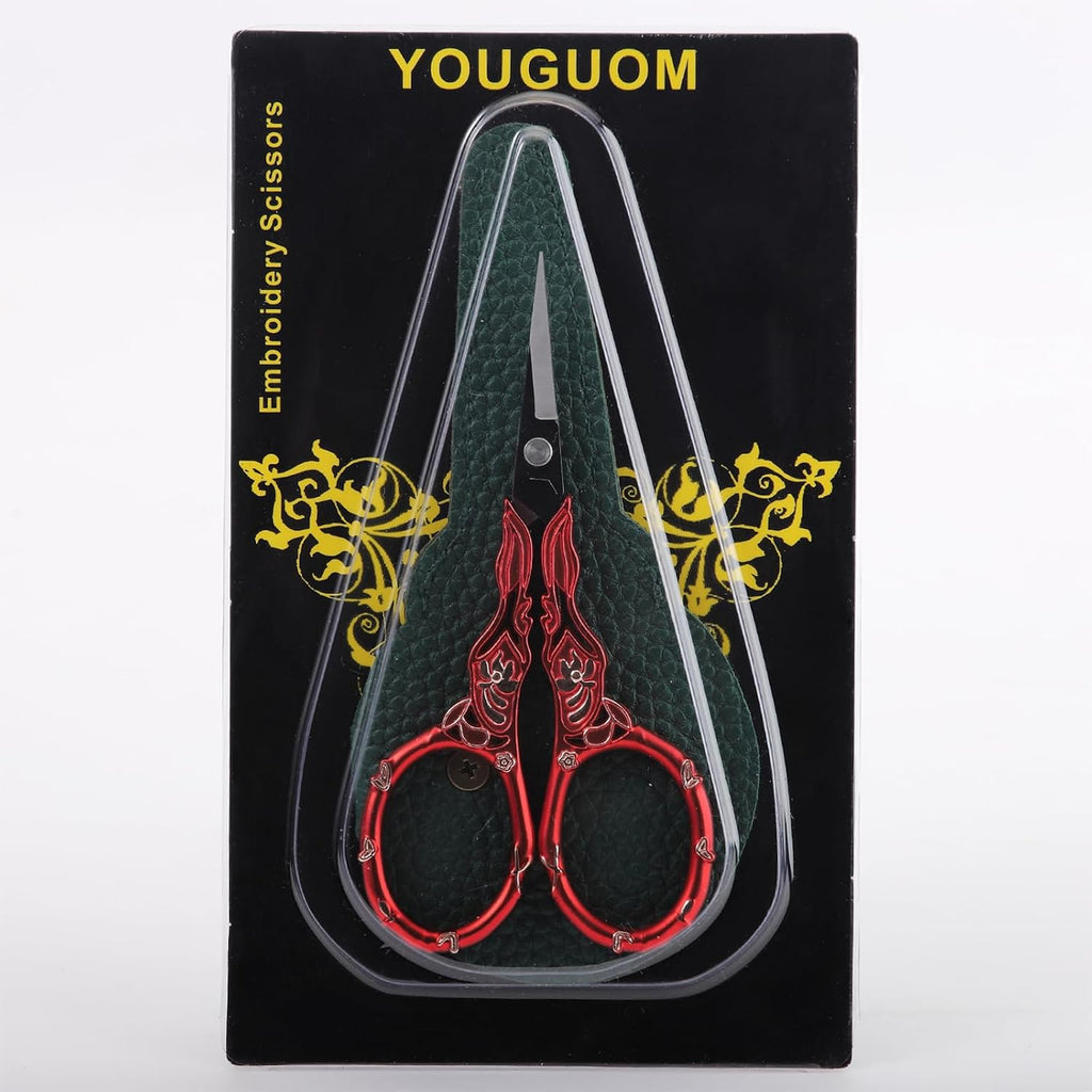 YOUGUOM Small Sewing Scissors with Cover, Needlework Shears