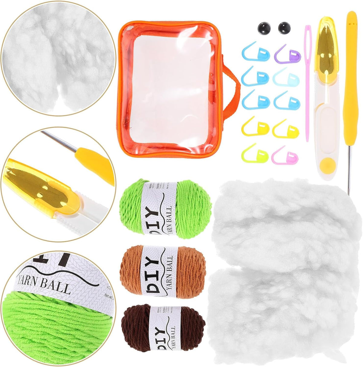 Operitacx Beginner Crochet Potted Plant Kit with Hooks and Yarn Set