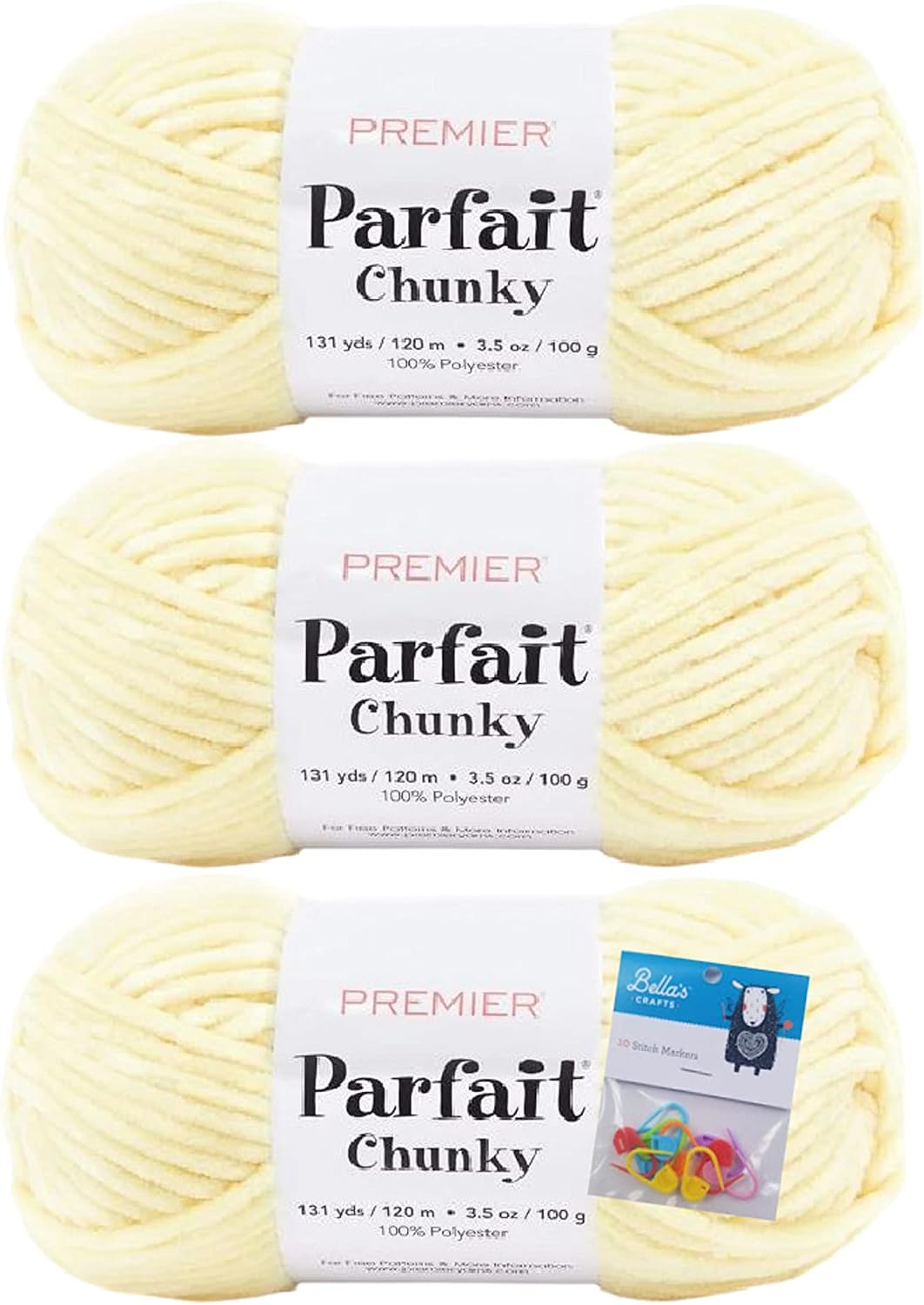 Premier Yarns Parfait Chunky Chenille Yarn 3.5 Oz 6 Super Bulky Weight