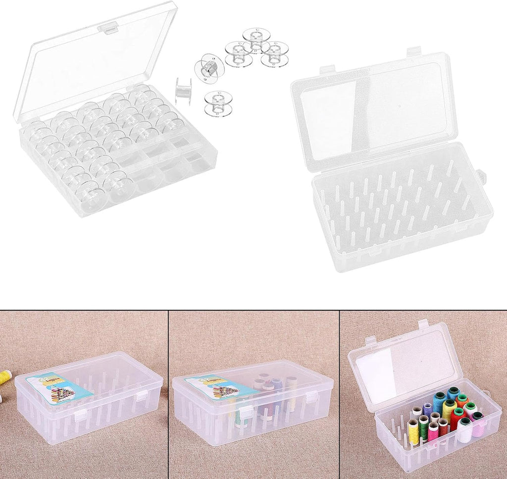 Sewing Thread Storage Box Featuring 25 Compartments Bobbins Holder