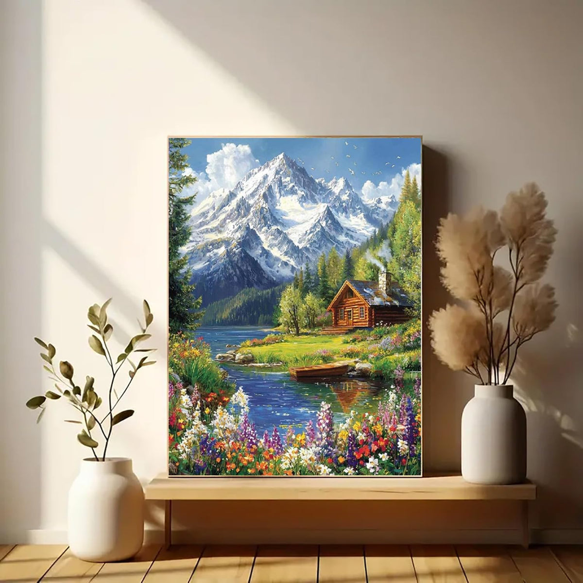 Eiazuiks Stamping Cross Stitch Kit, Snow Mountain Counting Cross