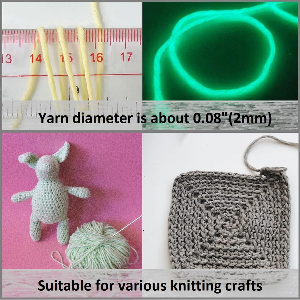 5 Rolls Glow in The Dark Yarn, 55 Yards Luminous Knitting Glowing