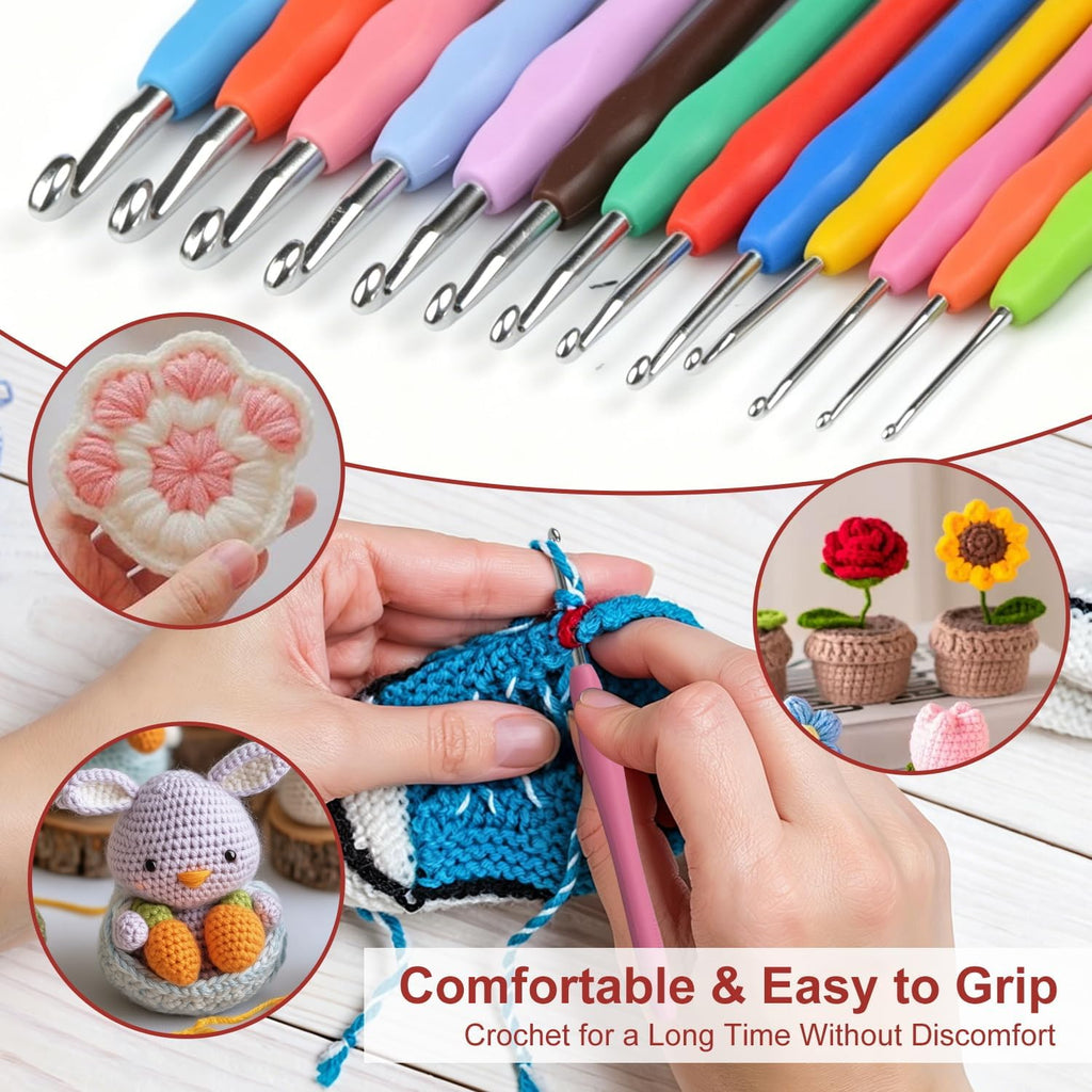 KyltoSynth 9 mm Crochet Hook, Soft Grip Handle for Arthritis