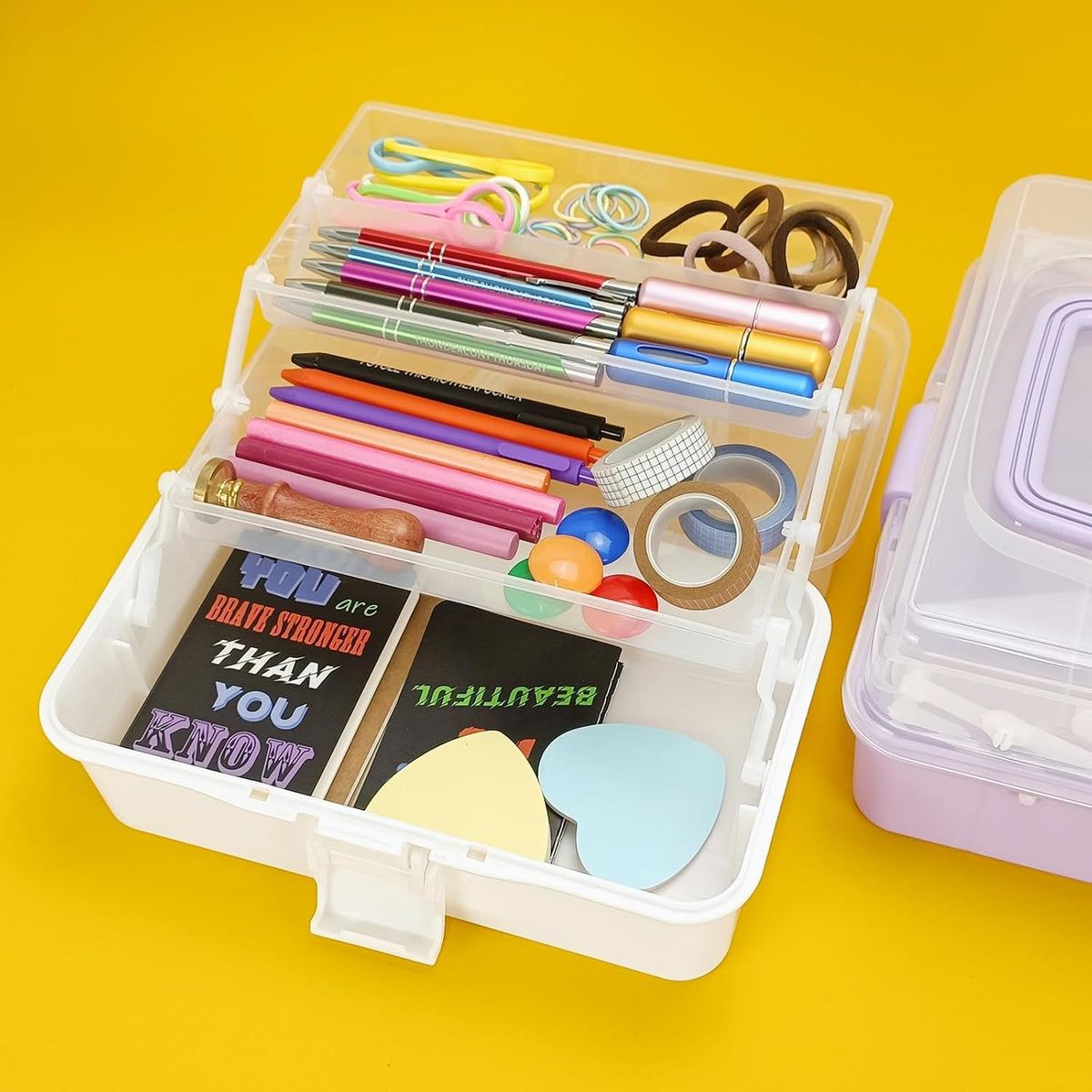 10Inch Tackle Box Organizer and Storage,Three-Layer Sewing Box With 2