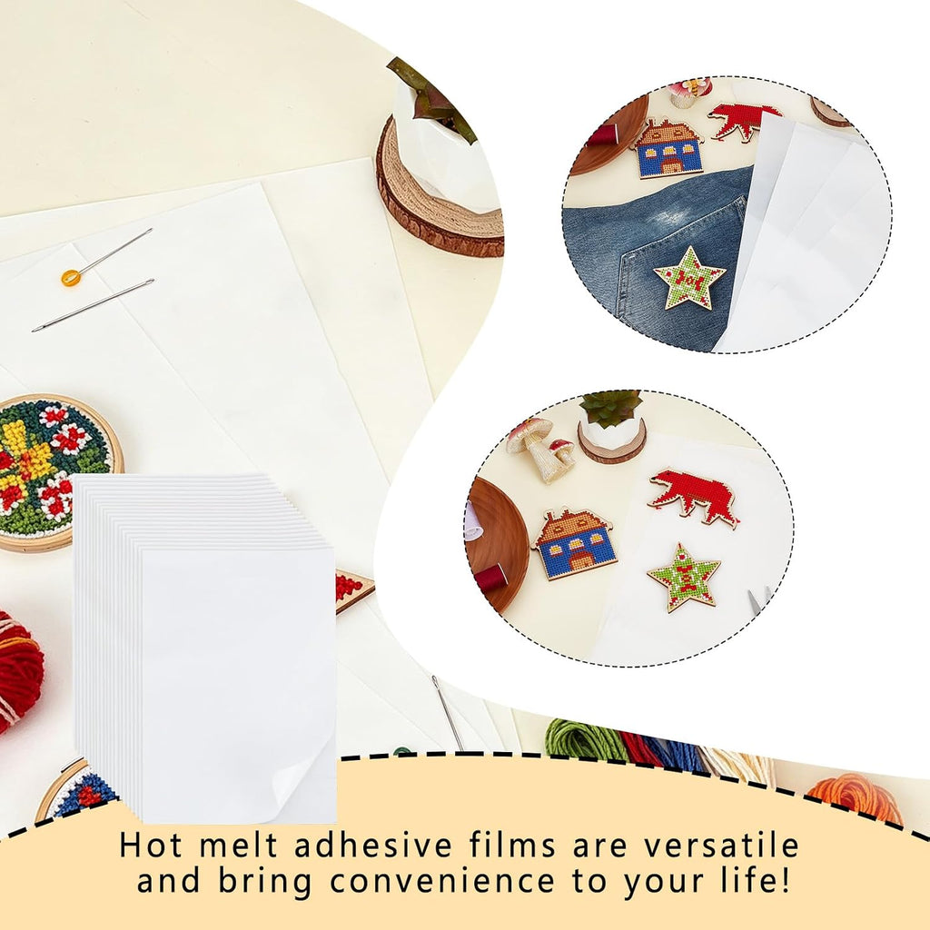 20Pcs Double Sided Iron On Adhesive Sheets, 7.8 x 11.8 Inch