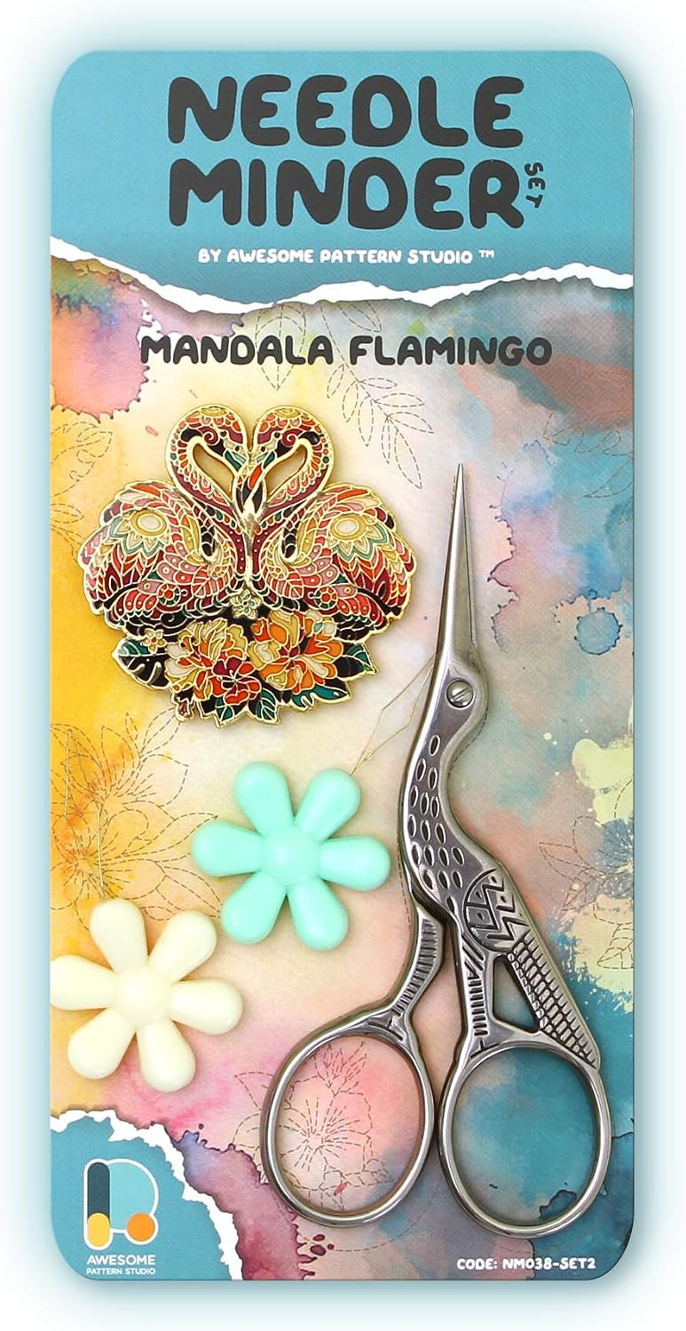 Awesome Pattern Studio Needle Minder Set - Mandala Flamingo Magnetic