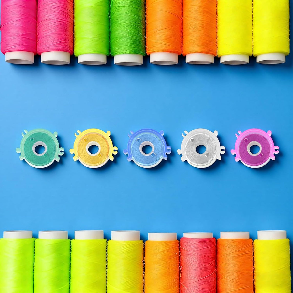 Grevosea 100 Pcs Bobbin Clips, Colorful Bobbin Holders for Sewing