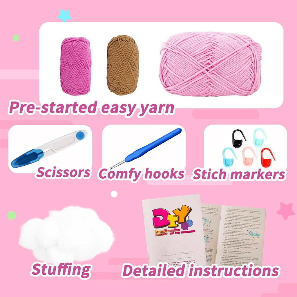 JXINLODGEG Crochet Kit for Beginners, Crochet Animal Kits for Starters