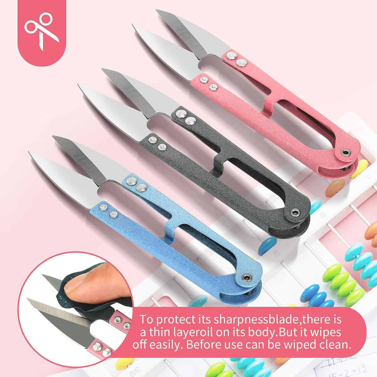 CZZXI Thread Snips, 3 Pack High-Carbon Steel Thread Cutter