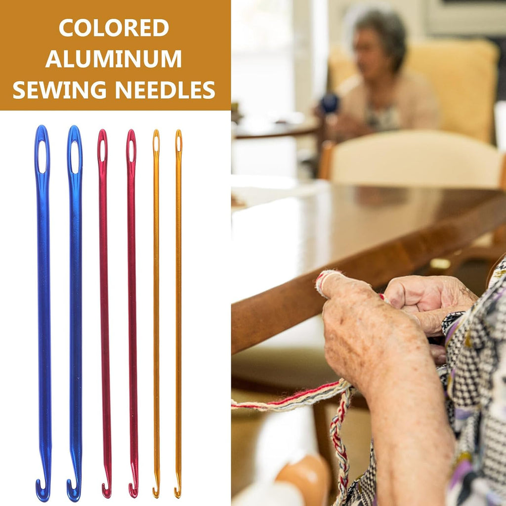 Aluminum Crochet Hooks with Holes, 6Pcs Knooking Hooks Set