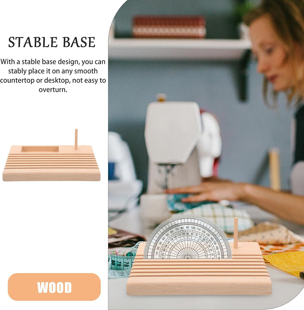 Wooden Ruler Rack Organizer and Thread Spool Holder for Crafters