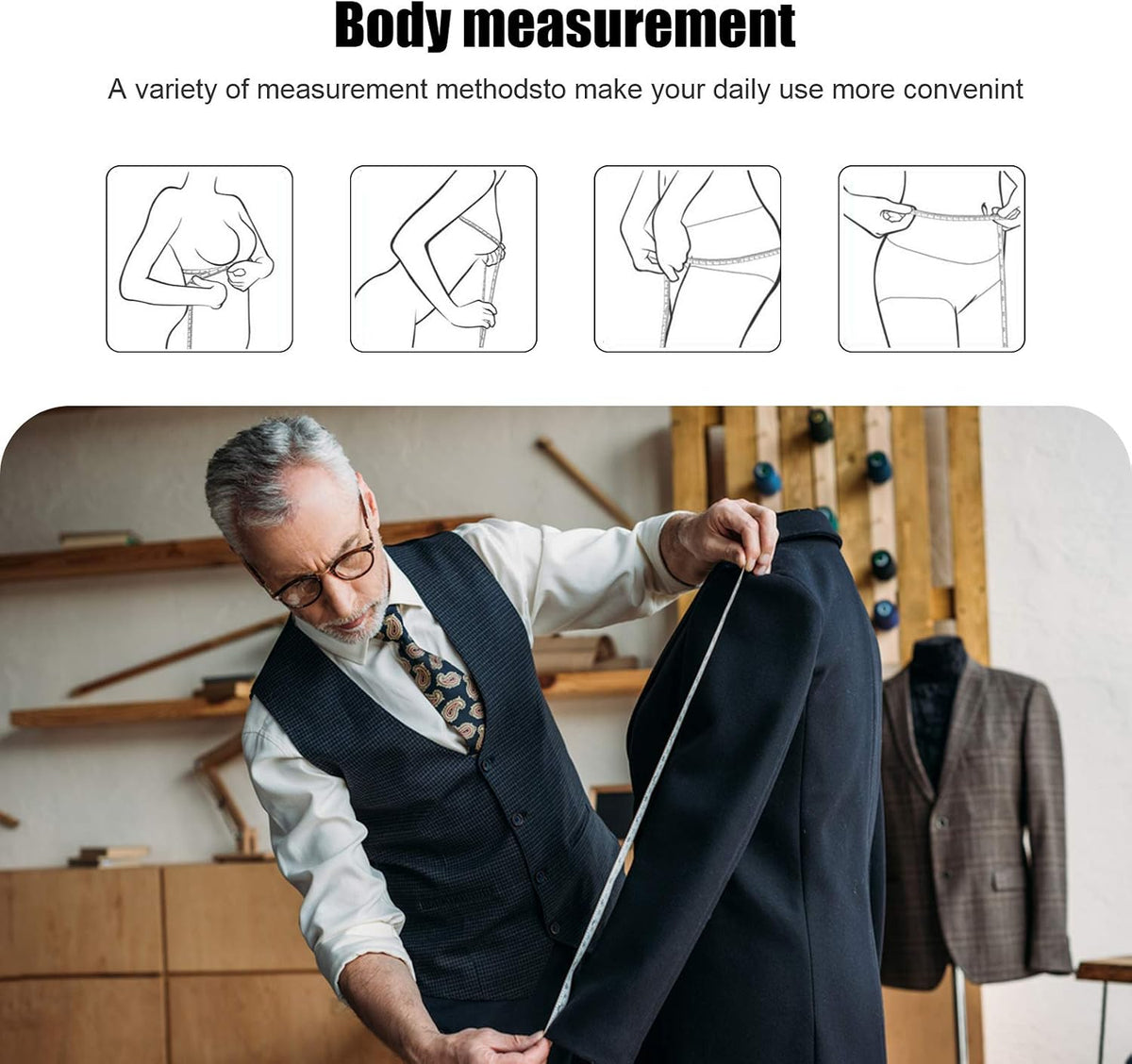Tape Measure, 10 Pack Measuring Tape for Body 60 Inch, Retractable