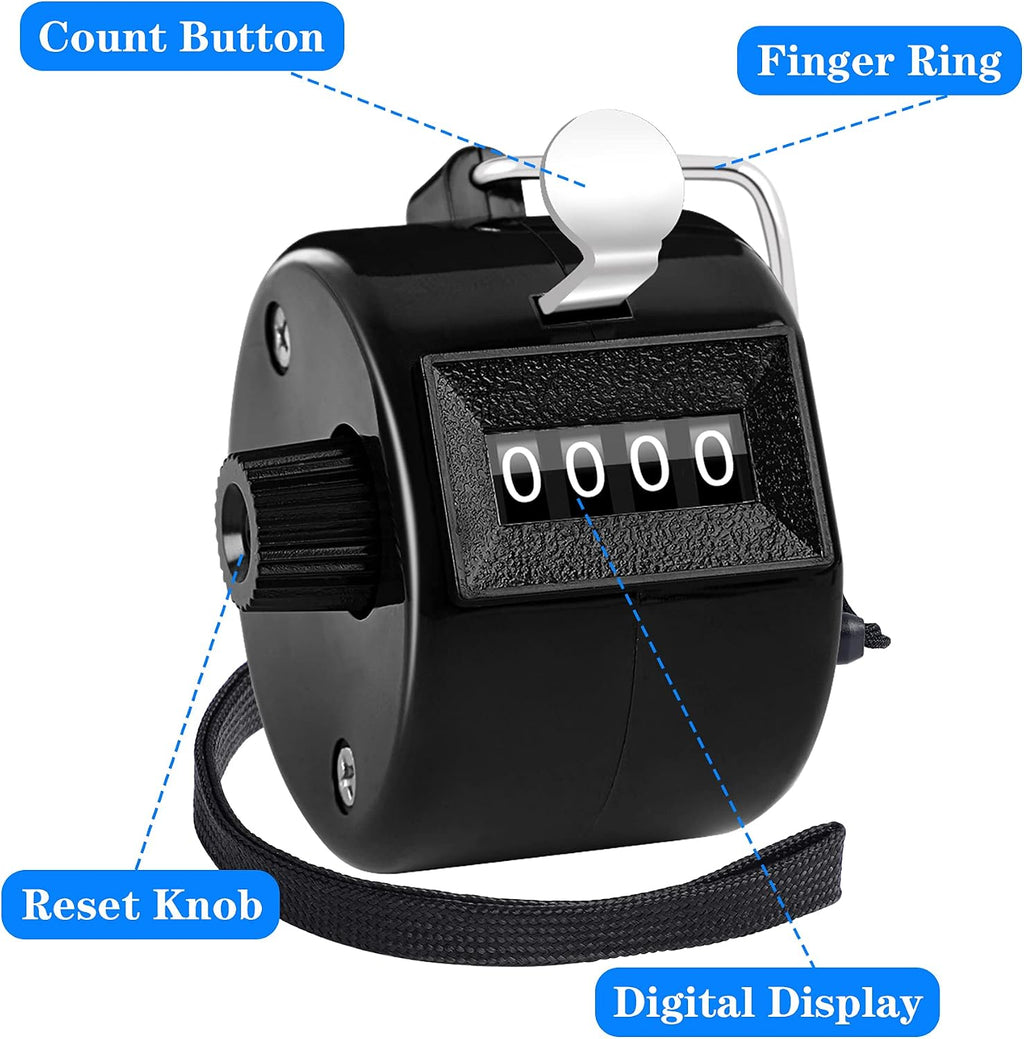 FEBSNOW Tally Counter Clicker 4 Digit Number for School Event