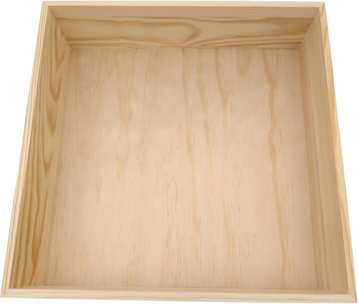 Unfinished Wood Storage Box, Natural Wooden Container for Crafts