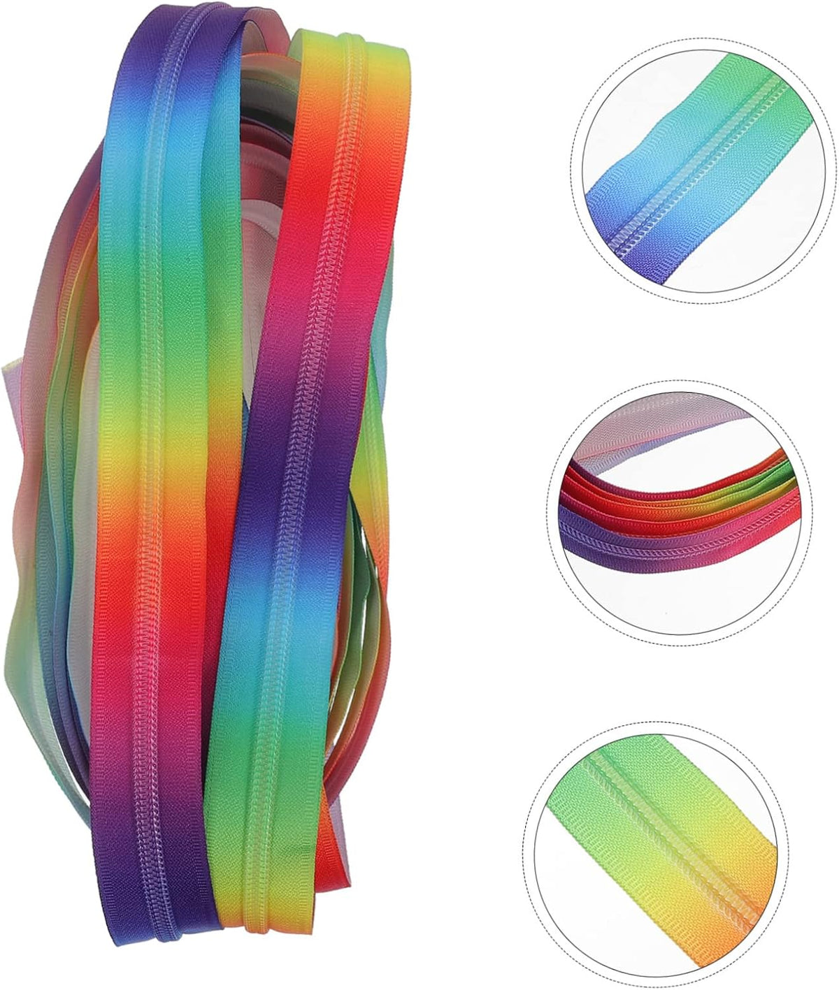 Rainbow Nylon Coil Zipper for Clothes and Makeup Bags, Type B