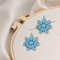 Blue Snowflakes Needle Minder for Embroidery, Magnetic Pin Holder for