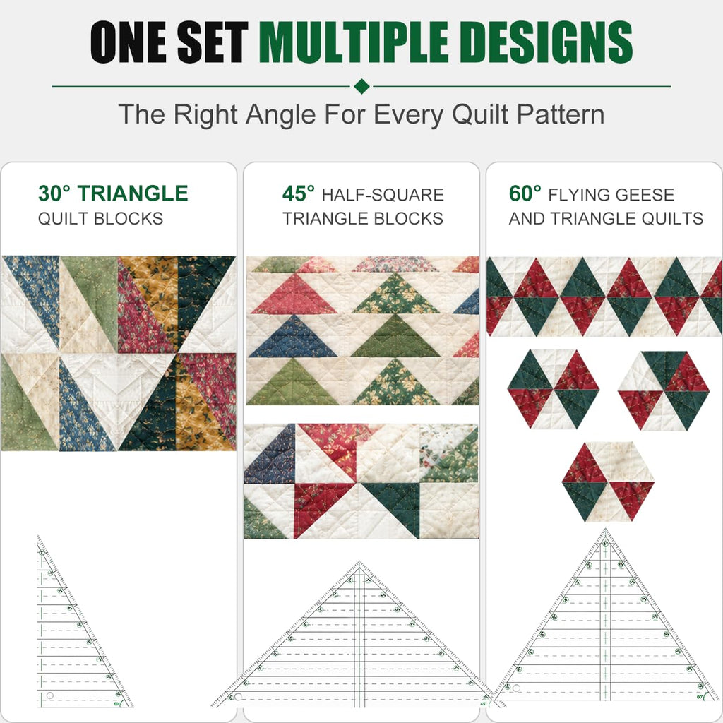 Triangle Ruler for Quilting, 3 Pcs 10 in Professional Acrylic