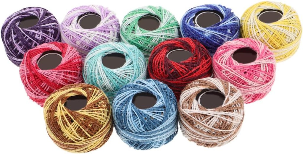 12 Piece Cotton Embroidery Threads Set for Cross Stitch Projects