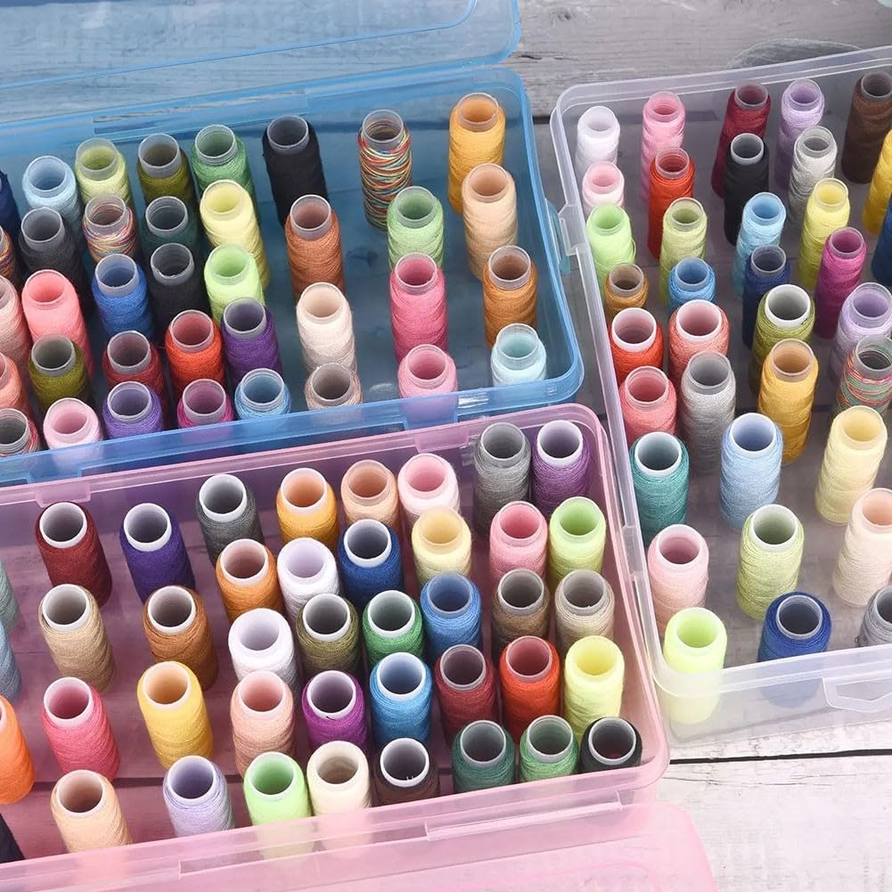 42 Spool Sewing Thread Storage Box Clear Plastic Organizer Case