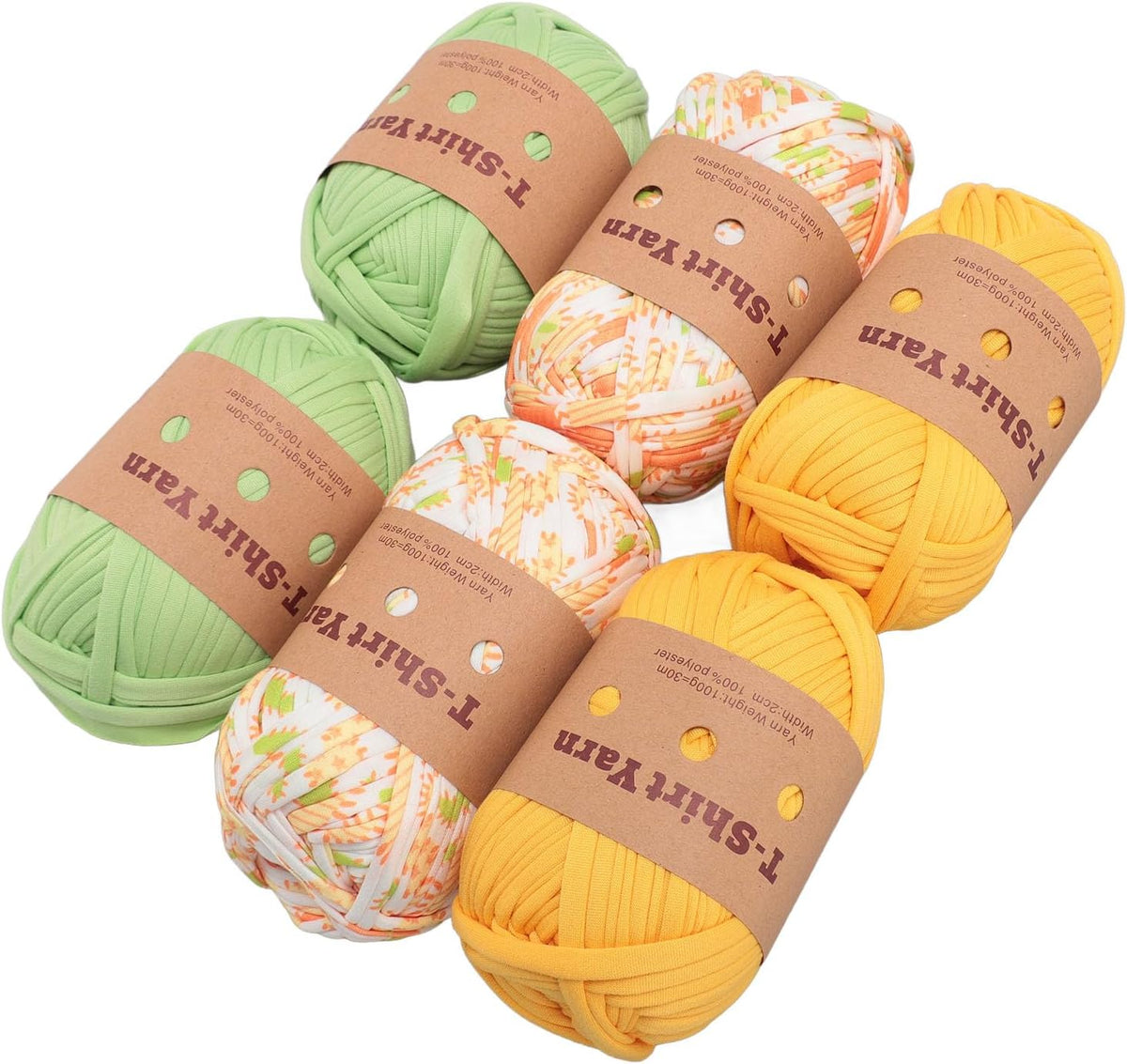 Ejoyous T Shirt Yarn Crochet Yarn Fabric 6 Pack Super Soft Elastic