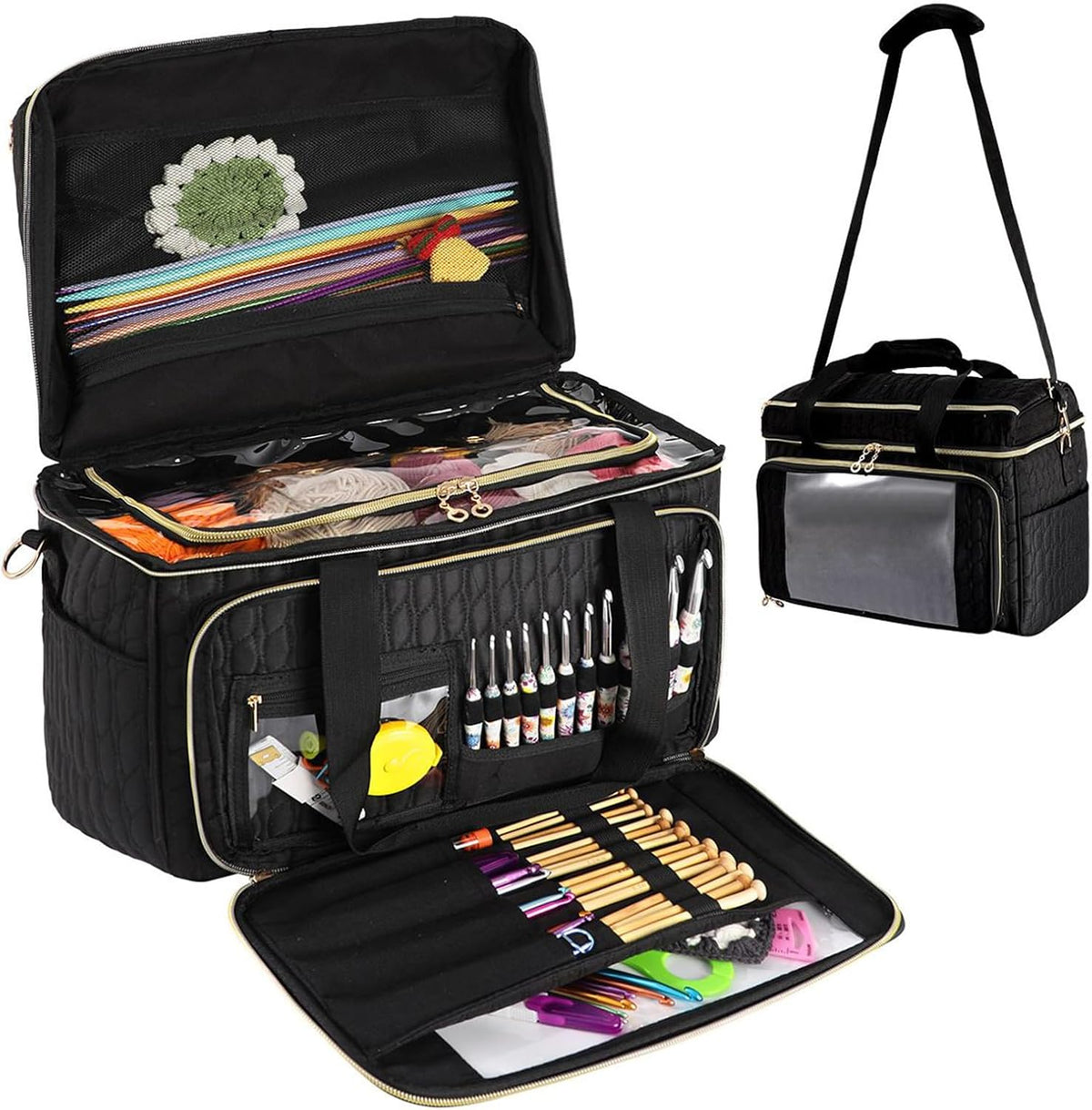 Yarn Storage Bag Compartmented Large Capacity Organizer