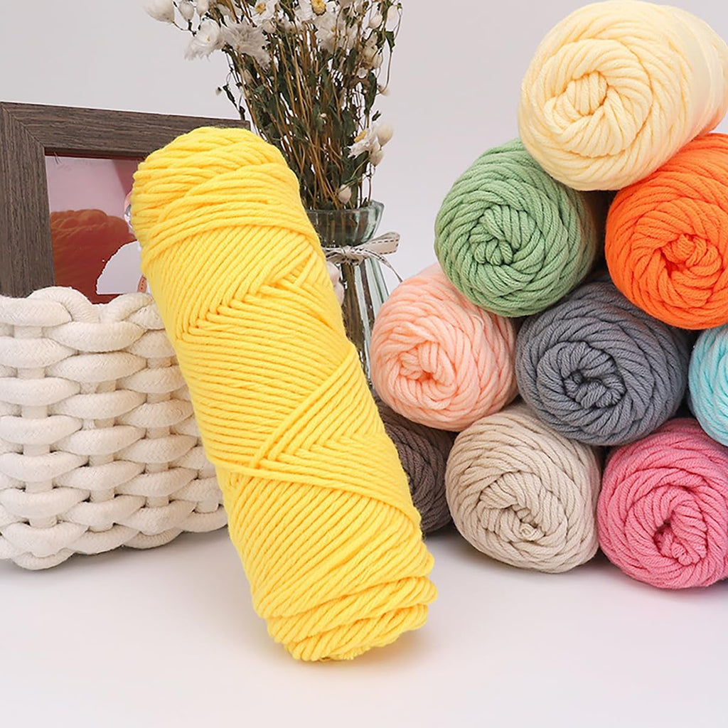 Crochet Yarn - 3-ply Wool Yarn for Crocheting and Knitting