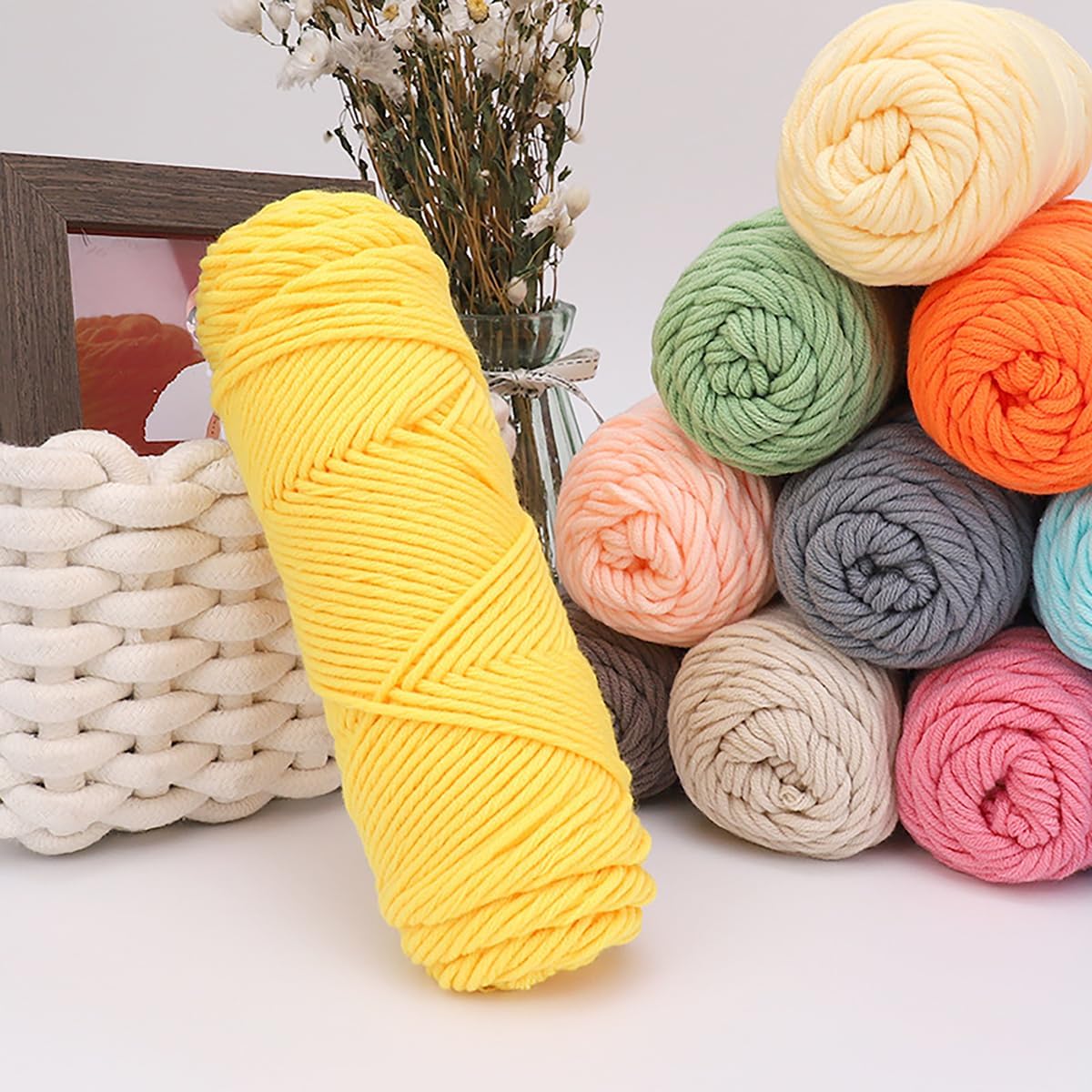 Crochet Yarn - 3-ply Wool Yarn for Crocheting and Knitting