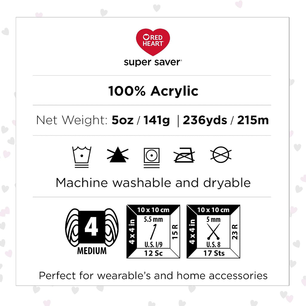 Red Heart Super Saver Haute Yarn - 3 Pack of 141g/5oz - Acrylic - 4