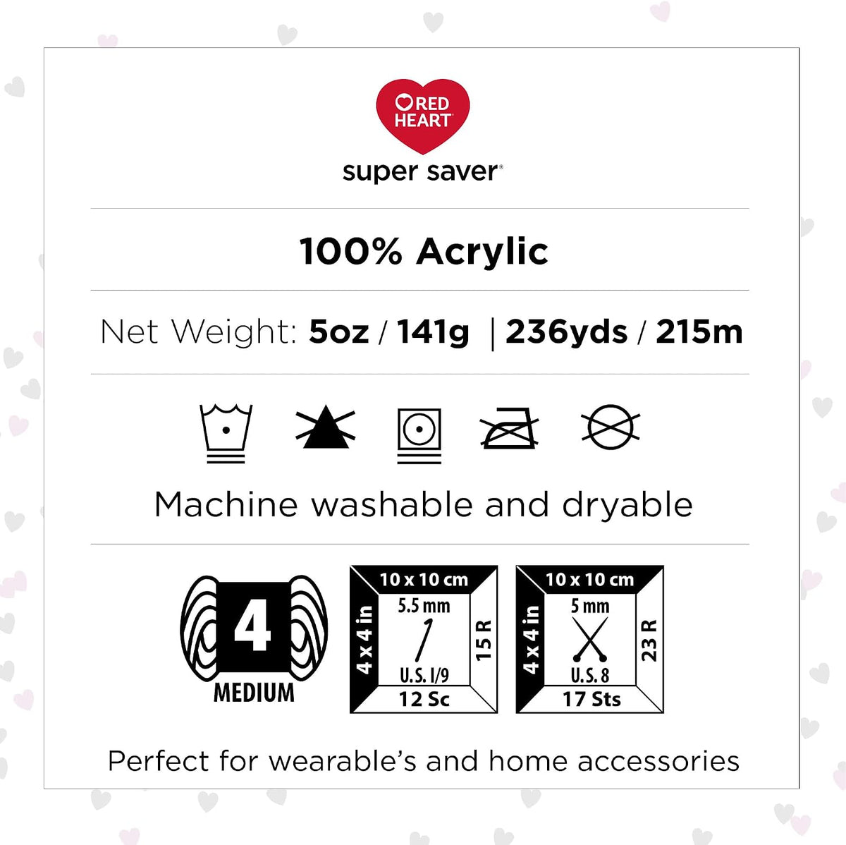 Red Heart Super Saver Haute Yarn - 3 Pack of 141g/5oz - Acrylic - 4