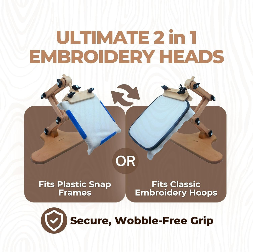 Nurge Medium Seating Embroidery Stand with 2in1 Snap Head 20 Inch
