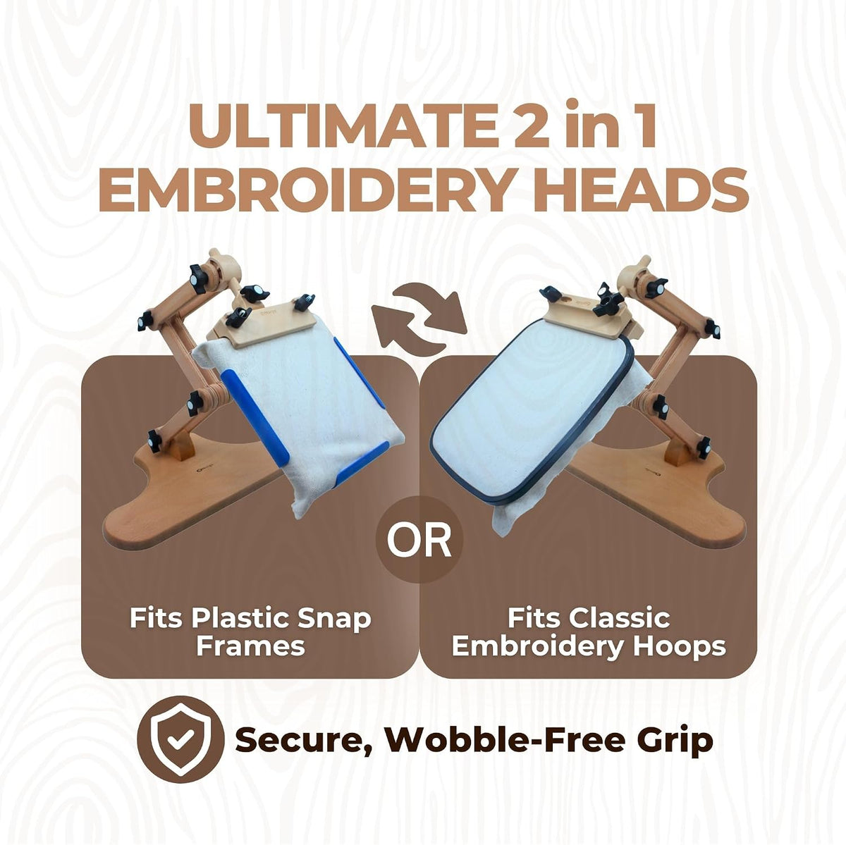 Nurge Medium Seating Embroidery Stand with 2in1 Snap Head 20 Inch