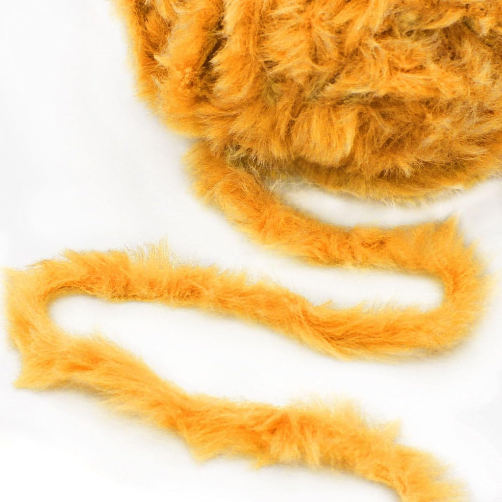 NICEEC 6 Skeins Soft Faux Fur Yarn 210yds/10.6oz- Pumpkin