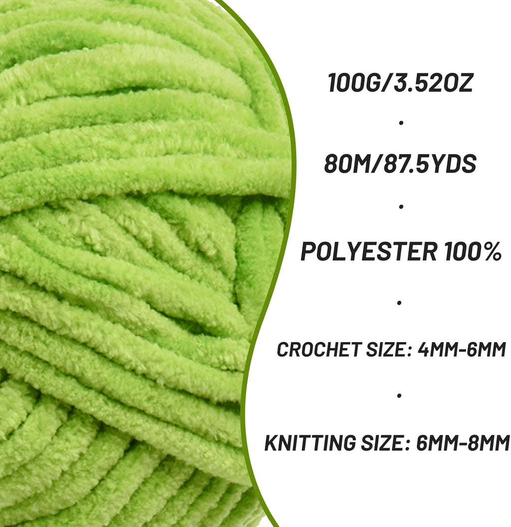Fluffy Chenille Yarn for Crocheting, Chunky Velvet Yarns for Crochet